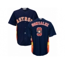 Men Majestic Houston Astros #9 Marwin Gonzalez Authentic Navy Blue Team Logo Fashion Cool Base MLB Jersey