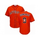 Men Majestic Houston Astros #9 Marwin Gonzalez Authentic Orange Team Logo Fashion Cool Base MLB Jersey