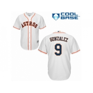 Men Majestic Houston Astros #9 Marwin Gonzalez Replica White Home Cool Base MLB Jersey