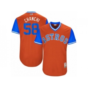 Men's 2017 Little League World Series Astros Francis Martes #58 Chanchi Orange Jersey