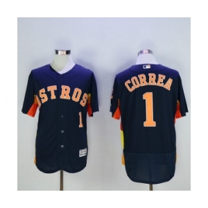 Men's Houston Astros #1 Carlos Correa Majestic Blue Flexbase Authentic Collection Player Jersey