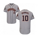 Men's Houston Astros #10 Yuli Gurriel Grey Road Flex Base Authentic Collection 2019 World Series Bound Baseball Jersey