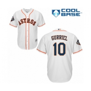 Men's Houston Astros #10 Yuli Gurriel Replica White Home Cool Base 2019 World Series Bound Baseball Jersey