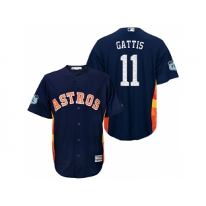 Men's Houston Astros #11 Evan Gattis 2017 Spring Training Cool Base Stitched MLB Jersey