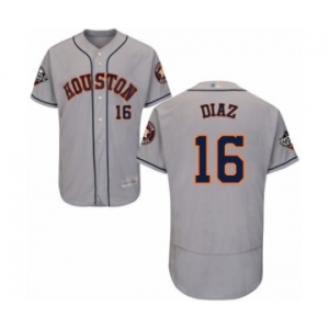 Men's Houston Astros #16 Aledmys Diaz Grey Road Flex Base Authentic Collection 2019 World Series Bound Baseball Jersey