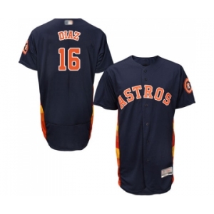 Men's Houston Astros #16 Aledmys Diaz Navy Blue Alternate Flex Base Authentic Collection Baseball Jersey