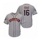 Men's Houston Astros #16 Aledmys Diaz Replica Grey Road Cool Base 2019 World Series Bound Baseball Jersey