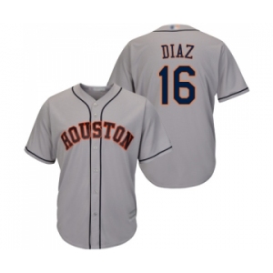 Men's Houston Astros #16 Aledmys Diaz Replica Grey Road Cool Base Baseball Jersey