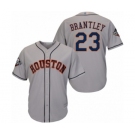 Men's Houston Astros #23 Michael Brantley Replica Grey Road Cool Base 2019 World Series Bound Baseball Jersey