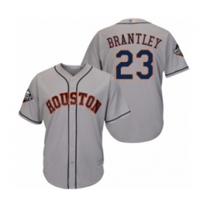 Men's Houston Astros #23 Michael Brantley Replica Grey Road Cool Base 2019 World Series Bound Baseball Jersey