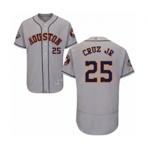 Men's Houston Astros #25 Jose Cruz Jr. Grey Road Flex Base Authentic Collection 2019 World Series Bound Baseball Jersey