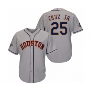 Men's Houston Astros #25 Jose Cruz Jr. Replica Grey Road Cool Base 2019 World Series Bound Baseball Jersey