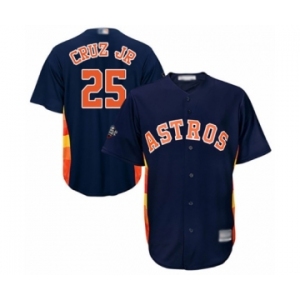 Men's Houston Astros #25 Jose Cruz Jr. Replica Navy Blue Alternate Cool Base 2019 World Series Bound Baseball Jersey