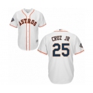 Men's Houston Astros #25 Jose Cruz Jr. Replica White Home Cool Base 2019 World Series Bound Baseball Jersey