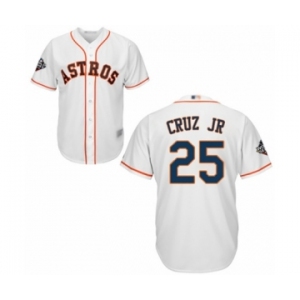 Men's Houston Astros #25 Jose Cruz Jr. Replica White Home Cool Base 2019 World Series Bound Baseball Jersey