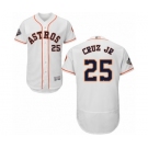 Men's Houston Astros #25 Jose Cruz Jr. White Home Flex Base Authentic Collection 2019 World Series Bound Baseball Jersey