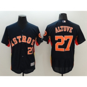 Men's Houston Astros #27 Jose Altuve Majestic Navy Blue Flexbase Authentic Collection Player Jersey