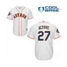 Men's Houston Astros #27 Jose Altuve Replica White Home Cool Base 2019 World Series Bound Baseball Jersey