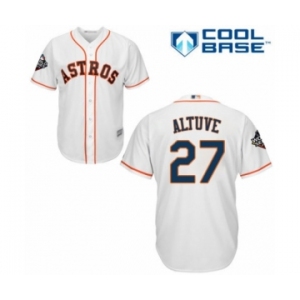 Men's Houston Astros #27 Jose Altuve Replica White Home Cool Base 2019 World Series Bound Baseball Jersey