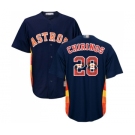 Men's Houston Astros #28 Robinson Chirinos Authentic Navy Blue Team Logo Fashion Cool Base Baseball Jersey