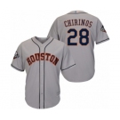 Men's Houston Astros #28 Robinson Chirinos Replica Grey Road Cool Base 2019 World Series Bound Baseball Jersey