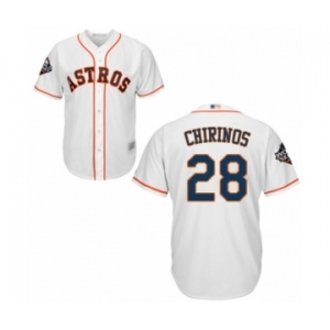 Men's Houston Astros #28 Robinson Chirinos Replica White Home Cool Base 2019 World Series Bound Baseball Jersey