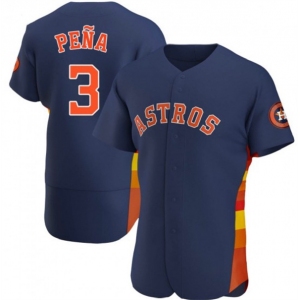 Men's Houston Astros #3 Felix Peña  Navy Flex Base Stitched Baseball Jersey