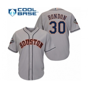 Men's Houston Astros #30 Hector Rondon Replica Grey Road Cool Base 2019 World Series Bound Baseball Jersey