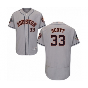 Men's Houston Astros #33 Mike Scott Grey Road Flex Base Authentic Collection 2019 World Series Bound Baseball Jersey