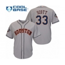 Men's Houston Astros #33 Mike Scott Replica Grey Road Cool Base 2019 World Series Bound Baseball Jersey