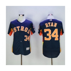 Men's Houston Astros #34 Nolan Ryan Majestic Navy Blue Flexbase Authentic Collection Player Jersey