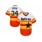 Men's Houston Astros #34 Nolan Ryan Majestic Orange Alternate Cool Base Cooperstown Collection Jersey