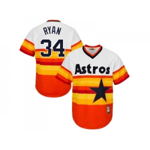 Men's Houston Astros #34 Nolan Ryan Majestic Orange Alternate Cool Base Cooperstown Collection Jersey