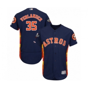 Men's Houston Astros #35 Justin Verlander Navy Blue Alternate Flex Base Authentic Collection 2019 World Series Bound Baseball Jersey