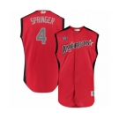 Men's Houston Astros #4 George Springer Authentic Red American League 2019 Baseball All-Star Jersey