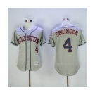 Men's Houston Astros #4 George Springer Majestic Grey Flexbase Authentic Collection Player Jersey