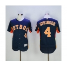 Men's Houston Astros #4 George Springer Majestic Navy Blue Flexbase Authentic Collection Player Jersey