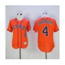 Men's Houston Astros #4 George Springer Majestic Orange Flexbase Authentic Collection Player Jersey