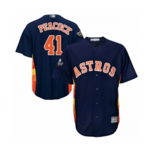 Men's Houston Astros #41 Brad Peacock Replica Navy Blue Alternate Cool Base 2019 World Series Bound Baseball Jersey