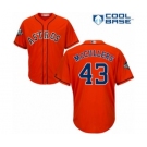 Men's Houston Astros #43 Lance McCullers Replica Orange Alternate Cool Base 2019 World Series Bound Baseball Jersey