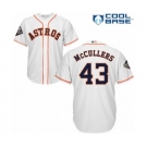 Men's Houston Astros #43 Lance McCullers Replica White Home Cool Base 2019 World Series Bound Baseball Jersey