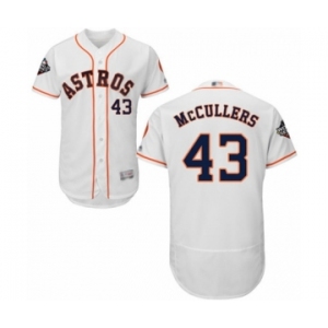 Men's Houston Astros #43 Lance McCullers White Home Flex Base Authentic Collection 2019 World Series Bound Baseball Jersey