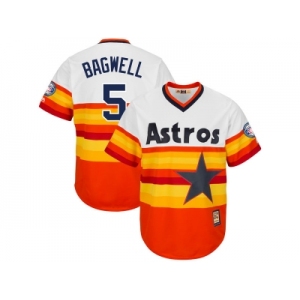 Men's Houston Astros #5 Jeff Bagwell Majestic Orange Multi Fashion 2017 Hall of Fame Cooperstown Collection Patch Cool Base Jersey