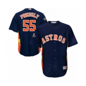 Men's Houston Astros #55 Ryan Pressly Replica Navy Blue Alternate Cool Base 2019 World Series Bound Baseball Jersey