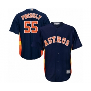 Men's Houston Astros #55 Ryan Pressly Replica Navy Blue Alternate Cool Base Baseball Jersey