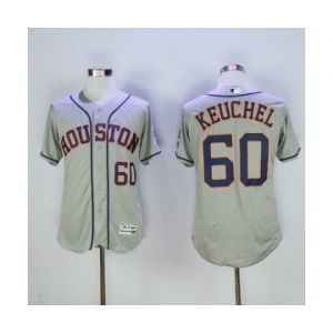 Men's Houston Astros #60 Dallas Keuchel Majestic Grey Flexbase Authentic Collection Player Jersey