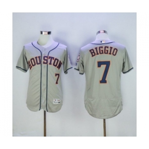 Men's Houston Astros #7 Craig Biggio Majestic Grey Flexbase Authentic Collection Player Jersey