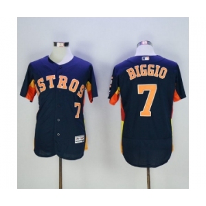 Men's Houston Astros #7 Craig Biggio Majestic Navy Blue Flexbase Authentic Collection Player Jersey