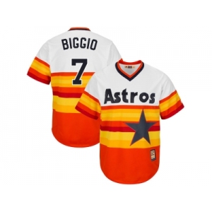 Men's Houston Astros #7 Craig Biggio Majestic White Home Big & Tall Cooperstown Cool Base Jersey