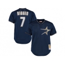 Men's Houston Astros #7 Craig Biggio Mitchell & Ness Navy Cooperstown Collection Batting Practice Jersey